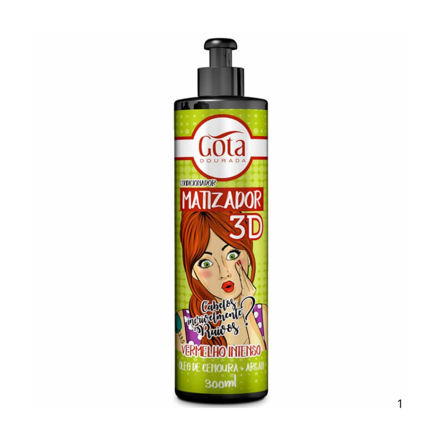 Matizador 3D Vermelho Intenso 300ml - Gota Dourada