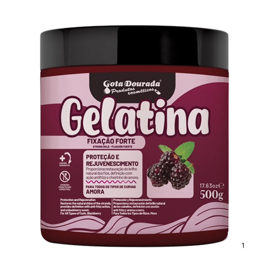 GotaDourada-Gelatina Capilar Amora -Fixaçao Forte 500gr