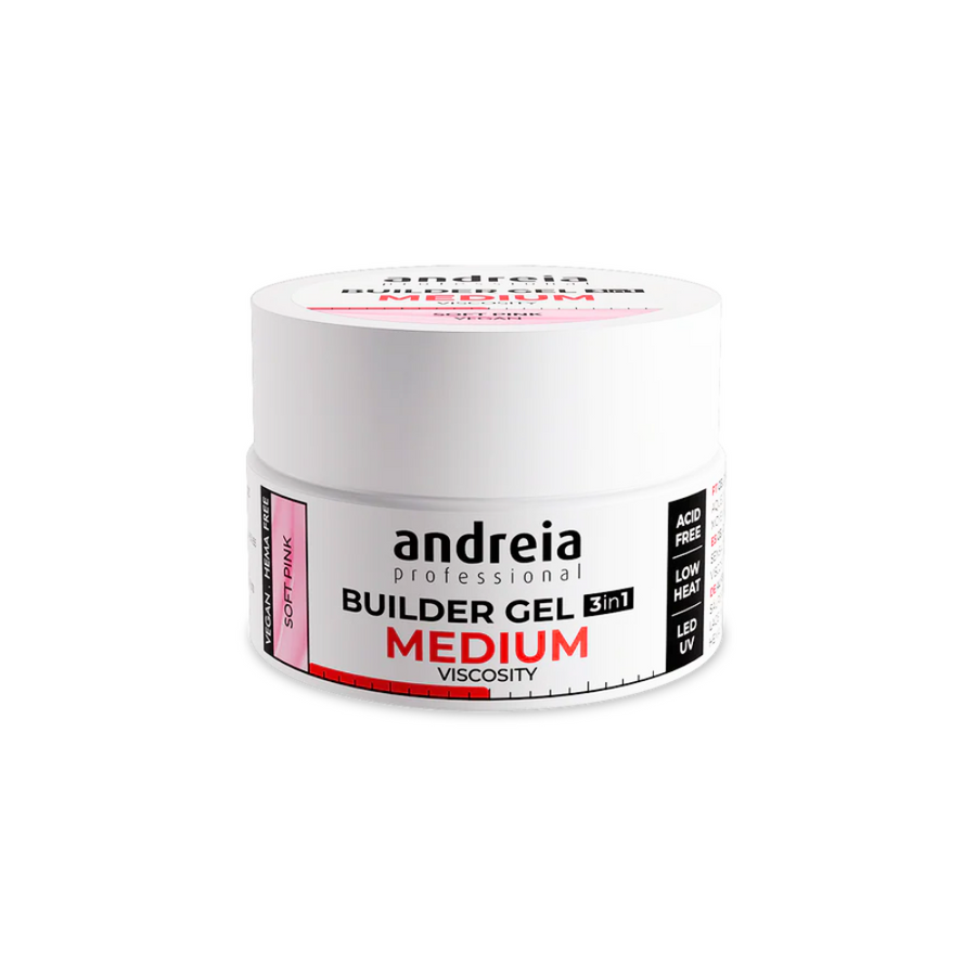 Andreia - Builder Gel Medium Viscosity Soft Pink 200 gr