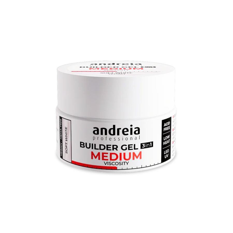 Andreia - Builder Gel Medium Viscosity Soft White 200gr