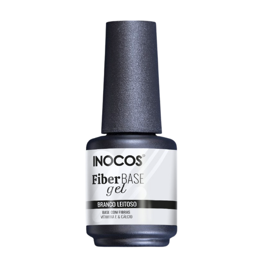 Verniz Gel Fiber Base Com Vitaminas Branco Leitoso 15ml - Inocos