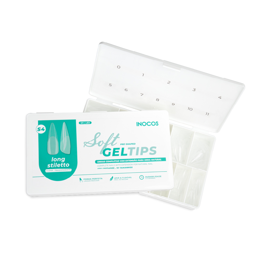 Soft Gel Tips Long Stiletto (S4) - Inocos