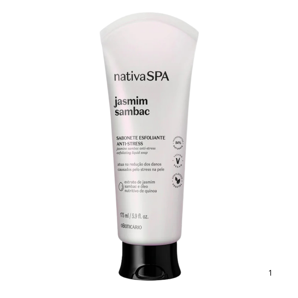 Sabonete Líquido Esfoliante Jasmim Sambac Nativa Spa 175ml - O Boticário