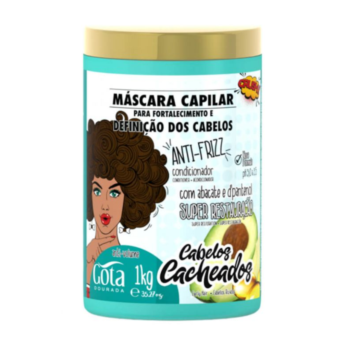 Máscara Fortalecimento Cacheados 1kg - Gota Dourada