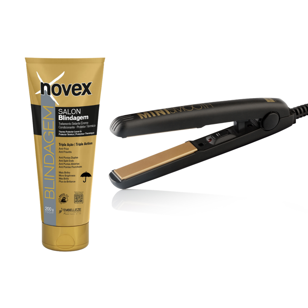 Novex Kit Blindagem Capilar 200g + Mini Prancha de Cabelo (2 produtos)