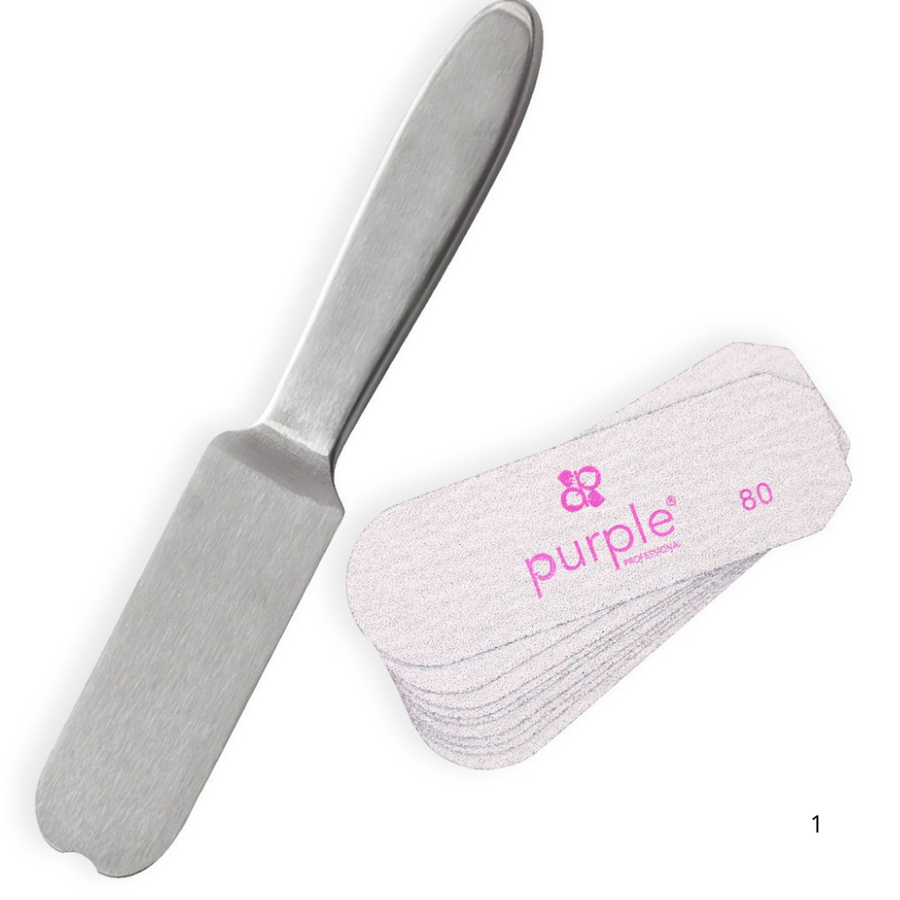 Purple - Base Metálica para Lixa de Pedicure Descartável com 5 Unidades