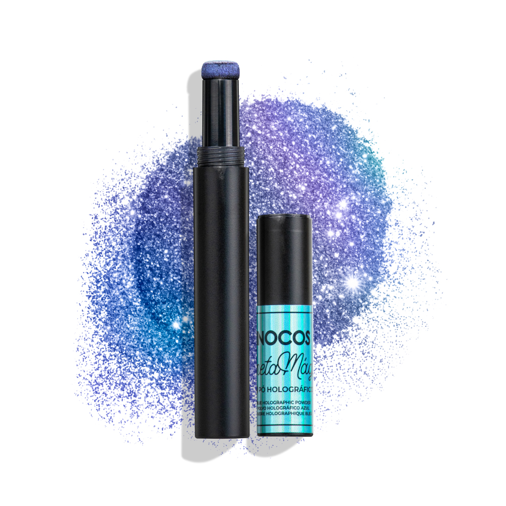 Caneta Mágica Pó Holográfico Azul - Inocos