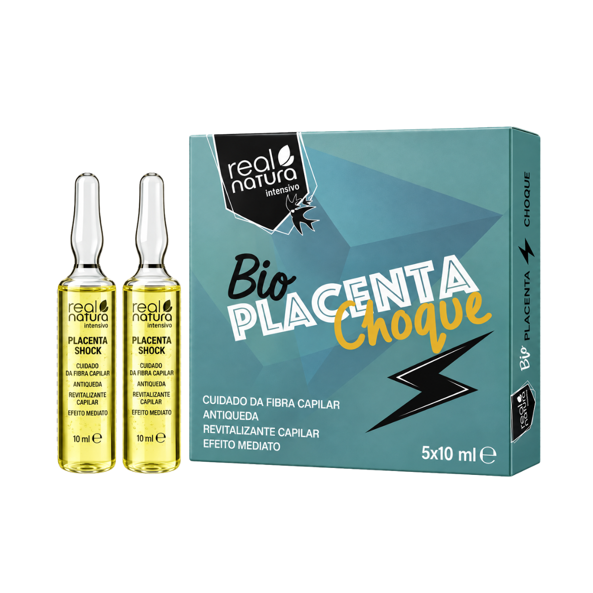 Ampolas Placenta Choque - 5 X 10ml - Real Natura