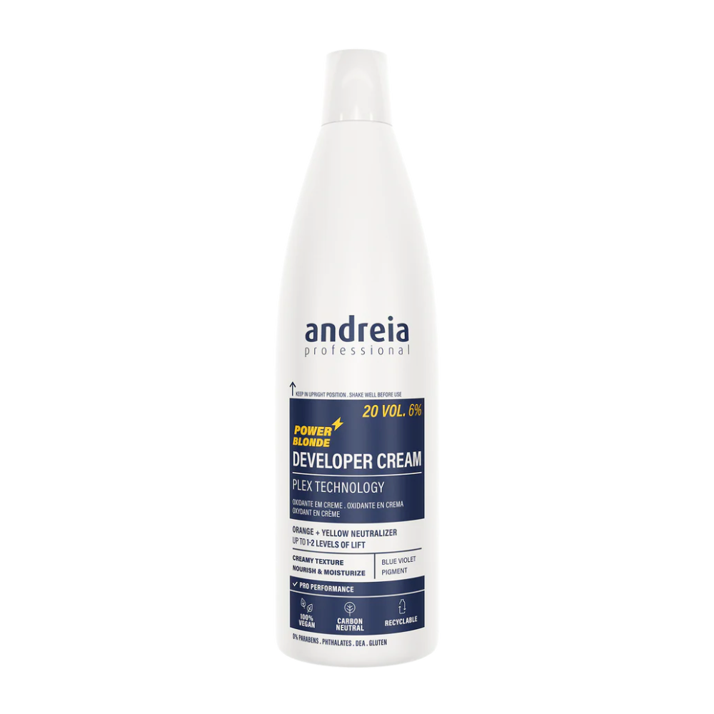 Creme oxidante Power Blonde 20 vol 200 ml Andreia para coloração de cabelo