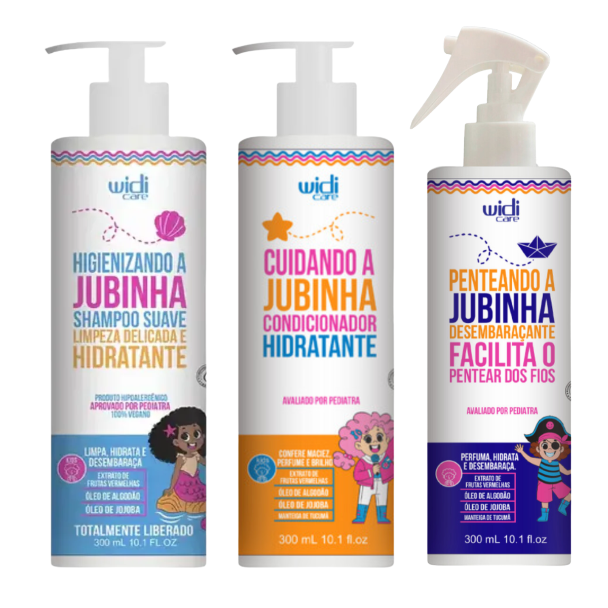 Kit Widi Care Jubinha Para Lavagem Sem Lágrimas e Desembaraço Sem Puxões