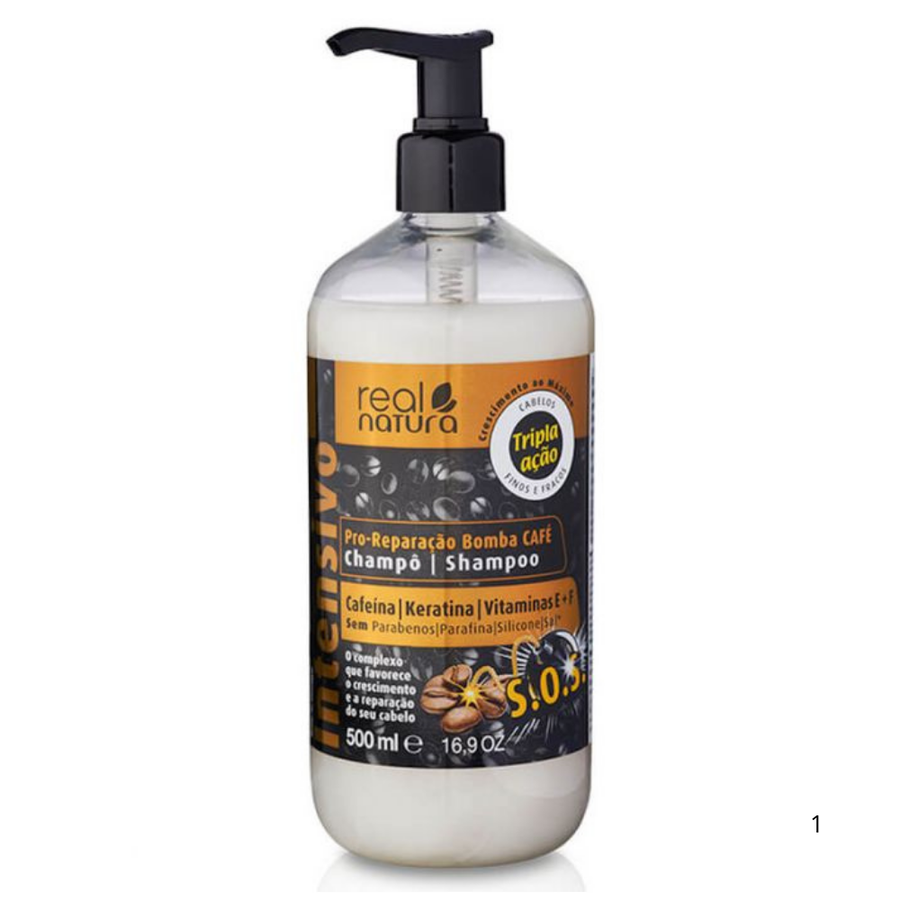 Shampoo Sem Sal Pro-reparação Bomba Cafe 300ml - Real Natura