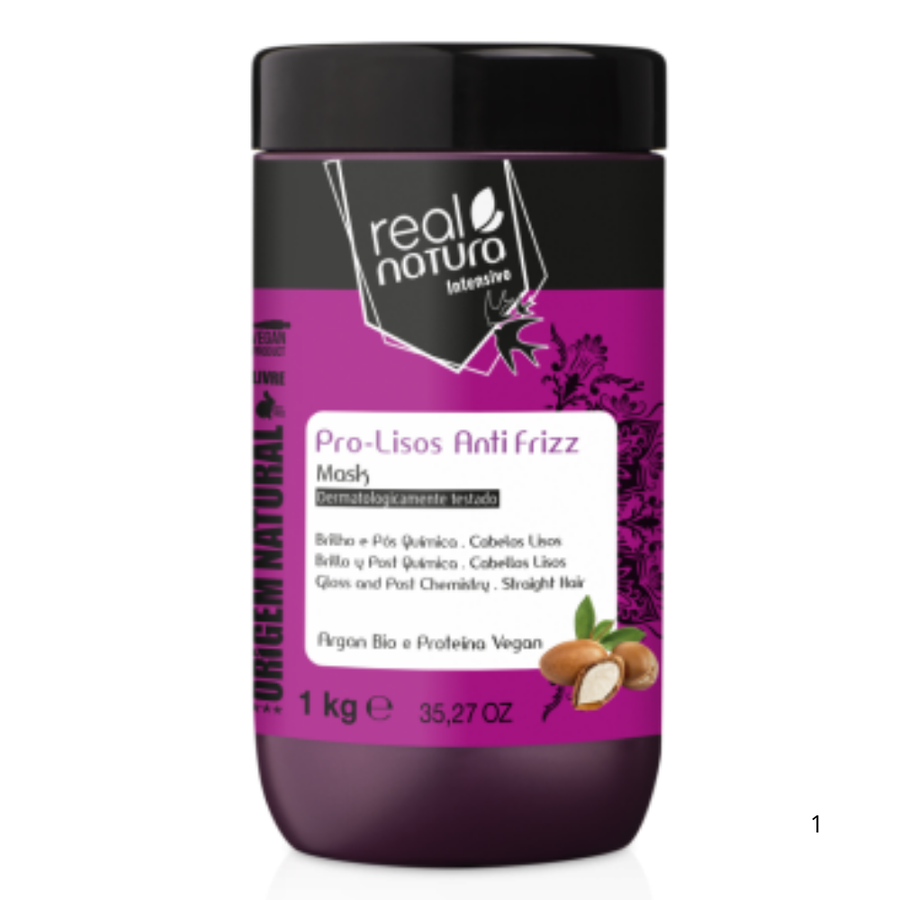 Salt-Free Mask Pro Smooth Anti Frizz Argan 1kg - Real Natura