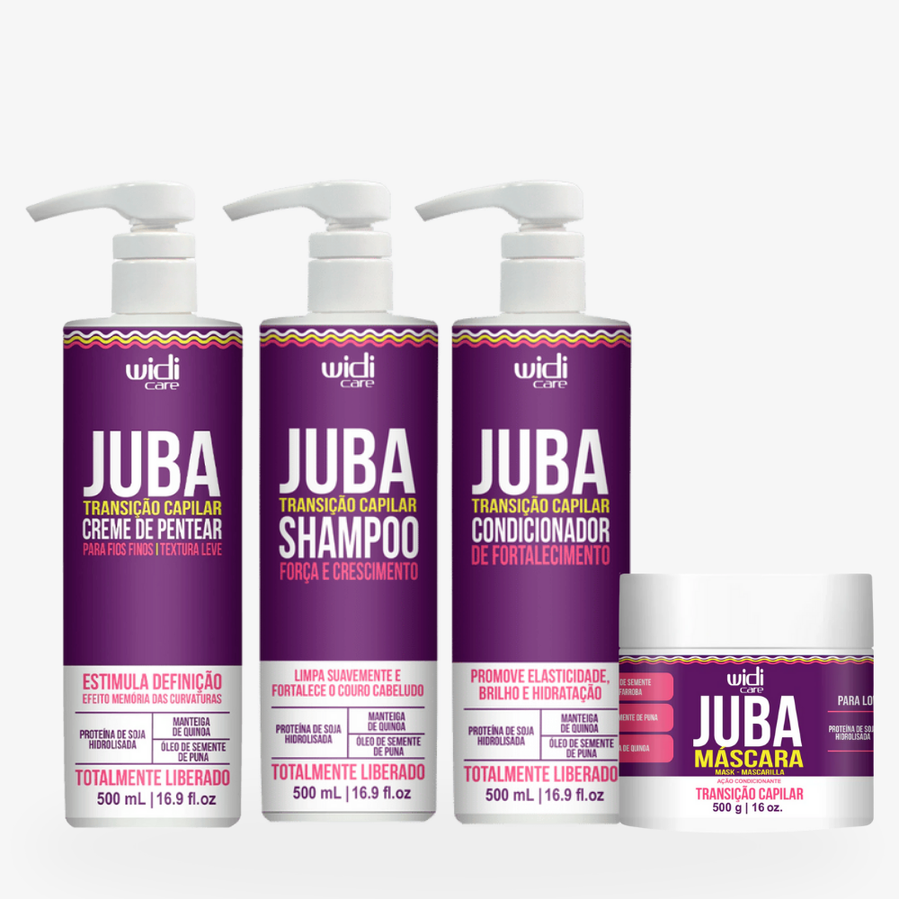 Kit Juba Para Quem Está na Transição Capilar e Precisa de Cuidado Sem Quebrar