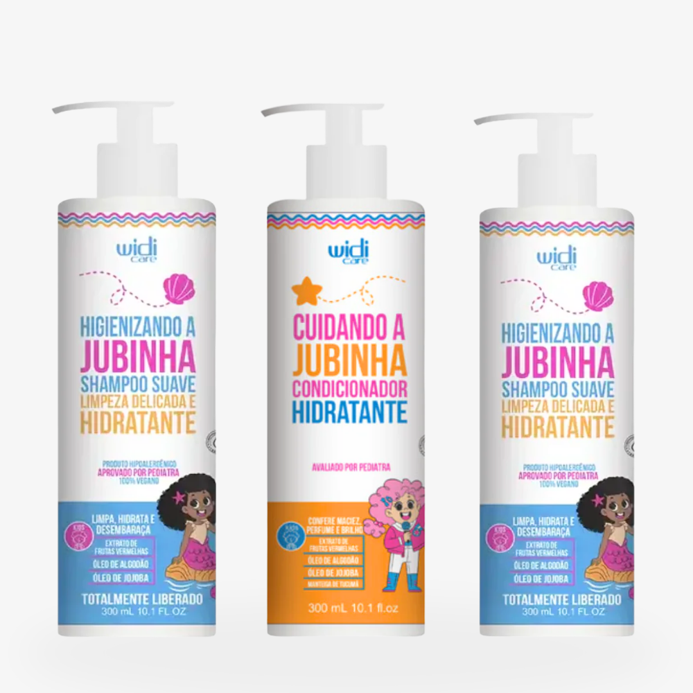 Kit Widi Care Jubinha Para Lavagem Sem Lágrimas e Desembaraço Sem Puxões