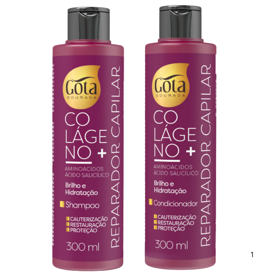 Gota Dourada - Kt Shampoo + Condicionador Colágeno 300ml