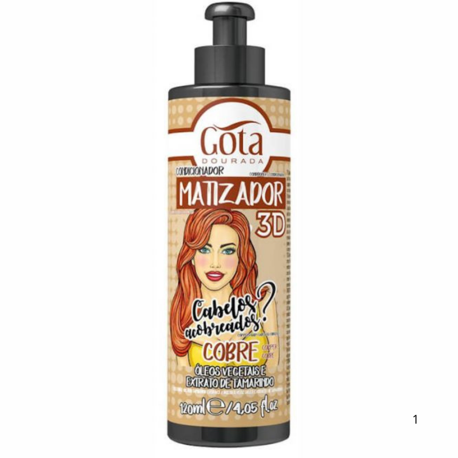 Matizador 3D Cobre 120ml - Gota Dourada