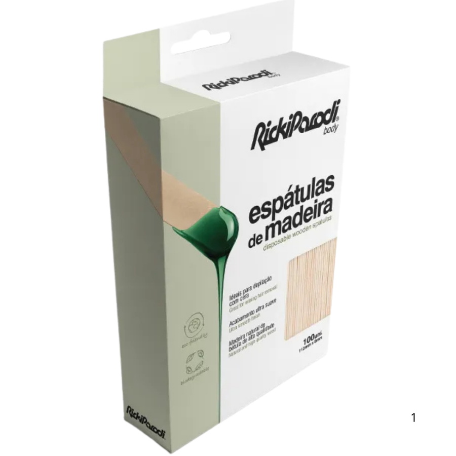 Espatula Cera Buço Madeira 15cm -rickParodi