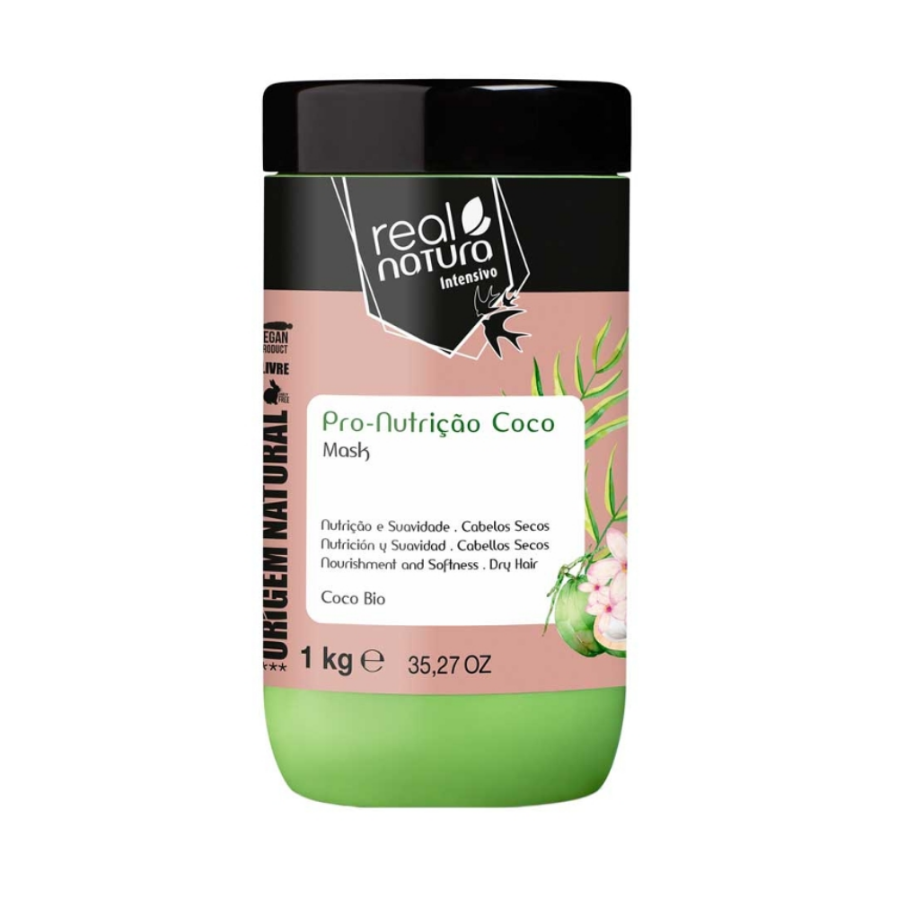 Real Natura -  Máscara Sem Sal Pro Nutrição Extra Coco 1kg