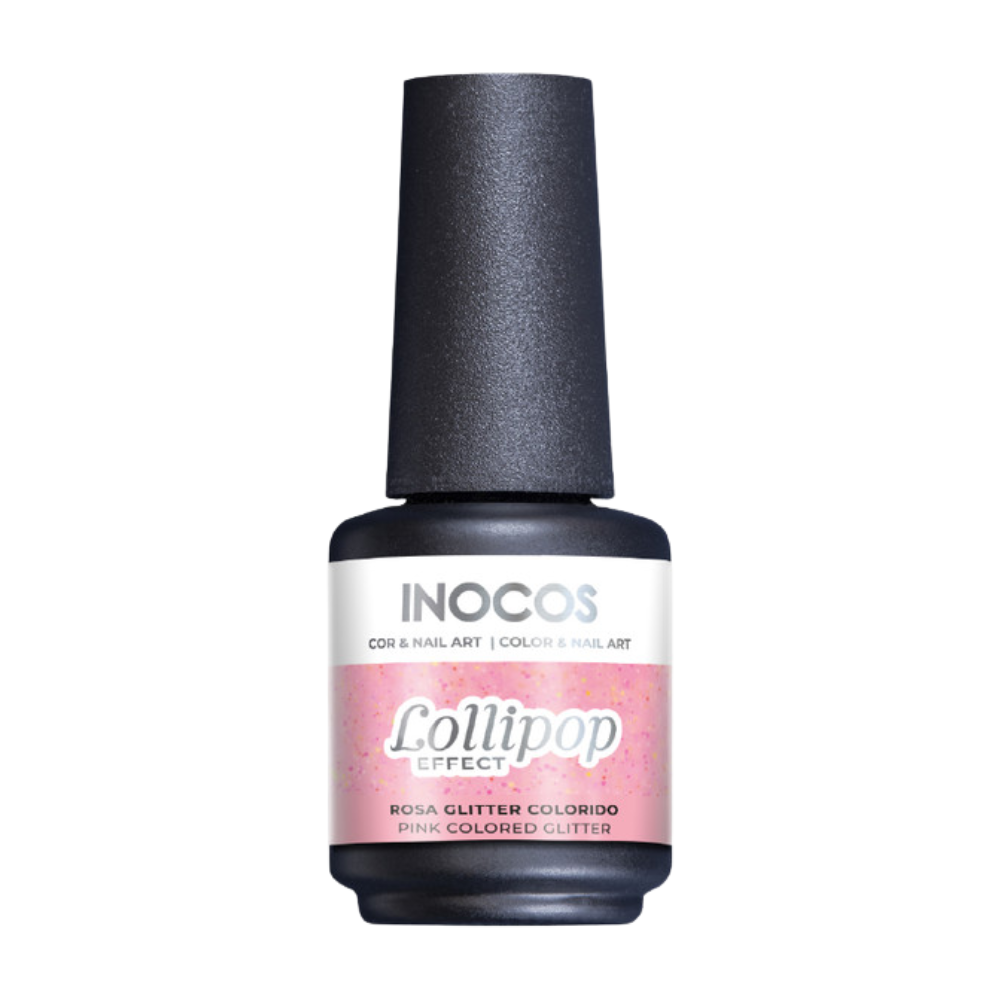 Verniz Gel LP1 Efeito Lollipop Rosa 15ml - Inocos