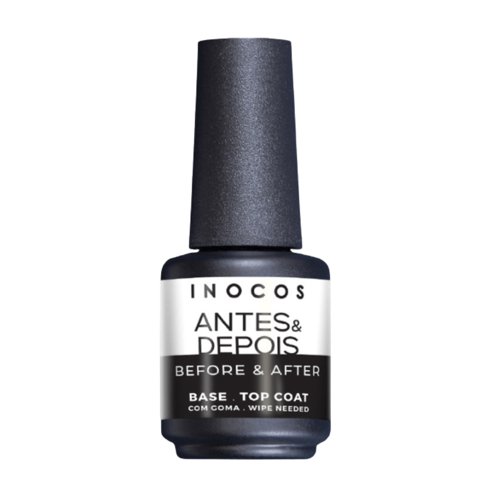 Verniz Gel Base E Top Antes E Depois 15ml - Inocos