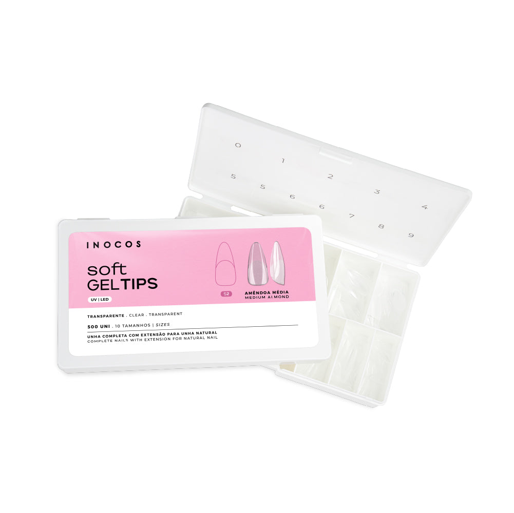 Tips Soft Gel INOCOS Medium Almond S2 500 un.