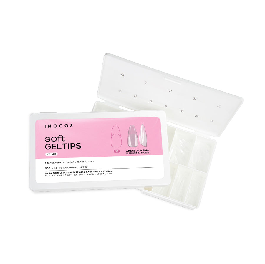 Tips Soft Gel INOCOS Medium Almond S2 500 un.