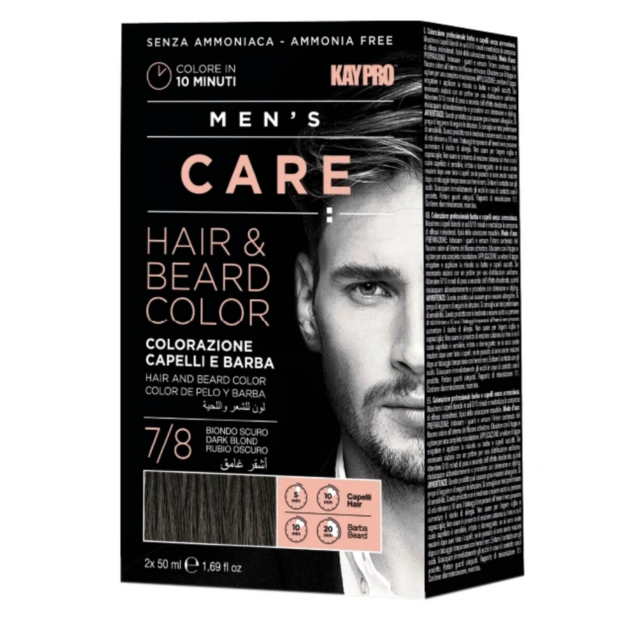 Kit Coloração Cabelo e Barba Men´s Care Loiro 7/8 - Kaypro