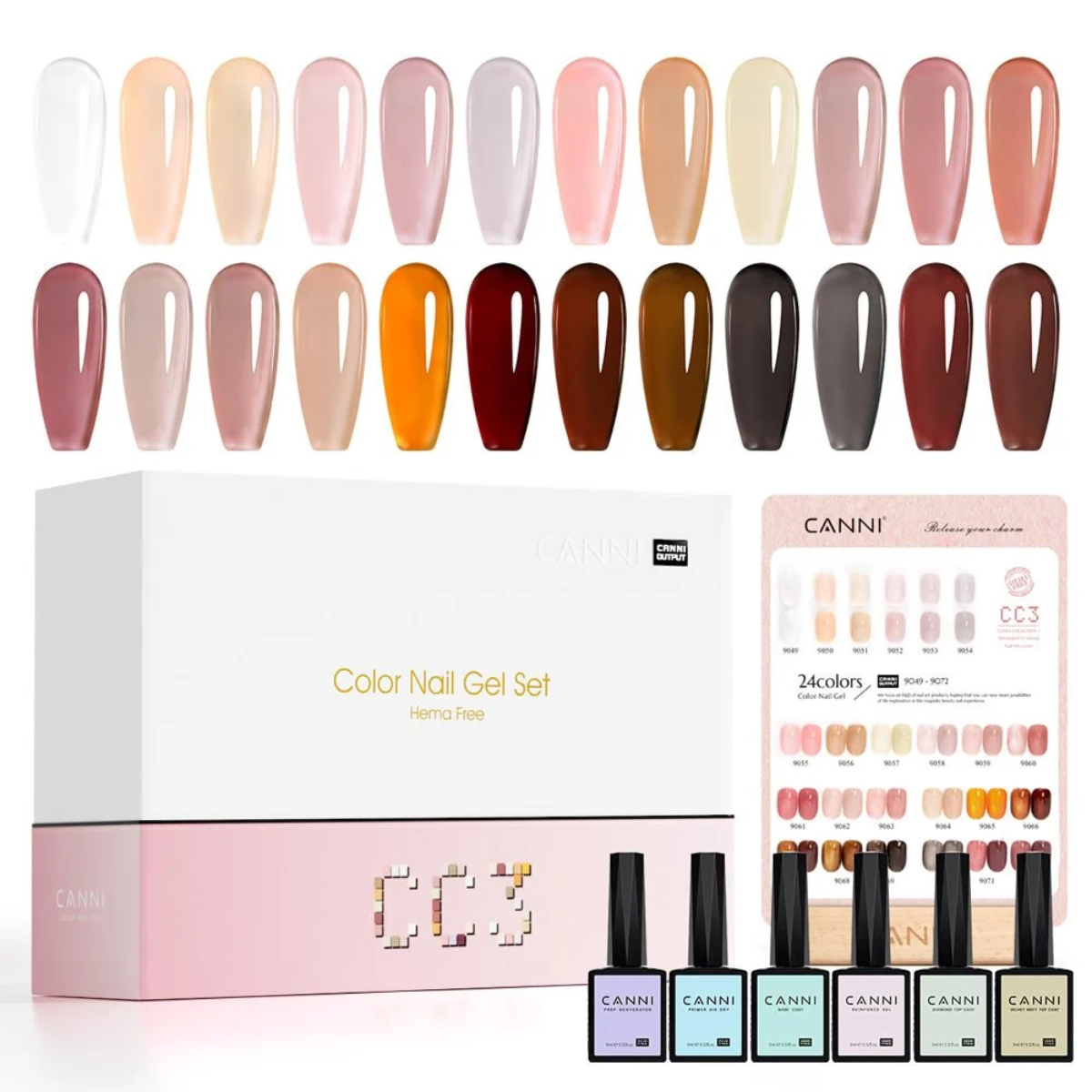 CC3 - 30pcs Gel Polish Kit - Translucent Color - Canni