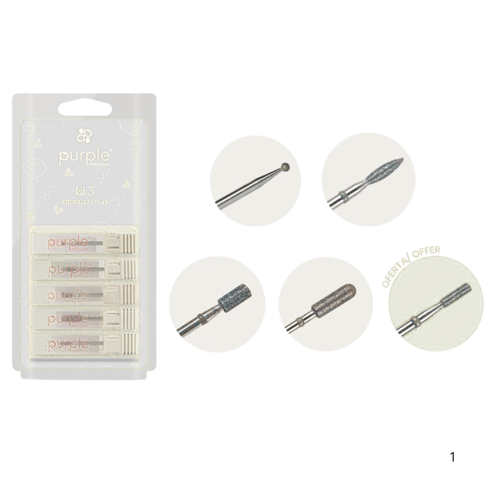 Purple Professional Kit de Brocas 3 (KITDRILLS3 / P3028)