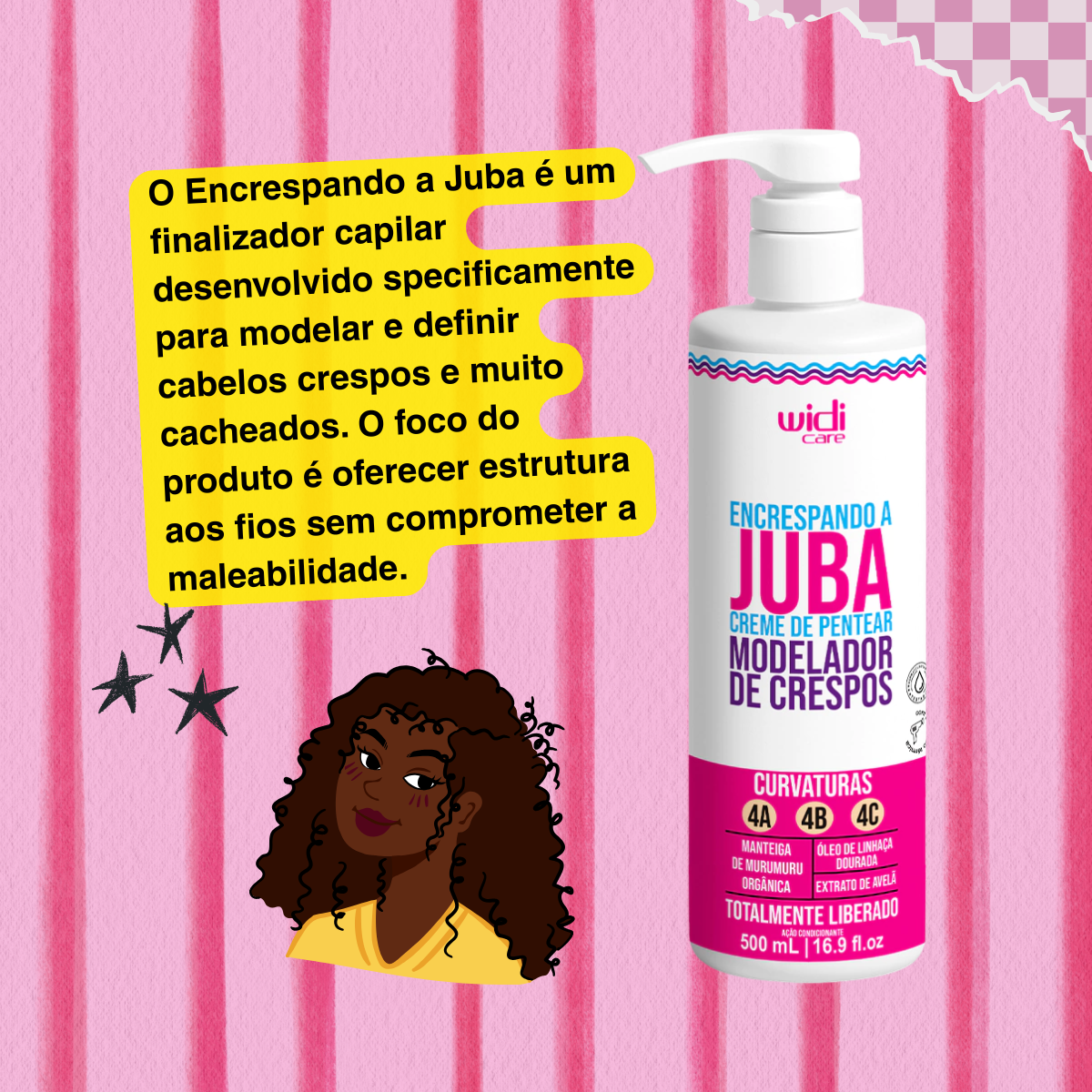 Widi Care Encrespando a Juba Creme de Pentear Modelador 500ml