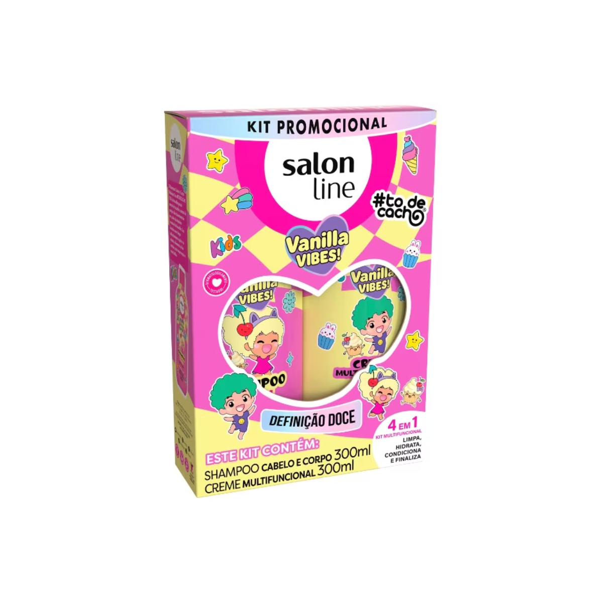 Salon Line Kids Vanilla Vibes Shampoo And Multifunctional Cream Kit 300ml