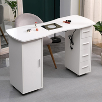 Professional Manicure Table 120cm with Built-in 60W Filtered Dust Collector White