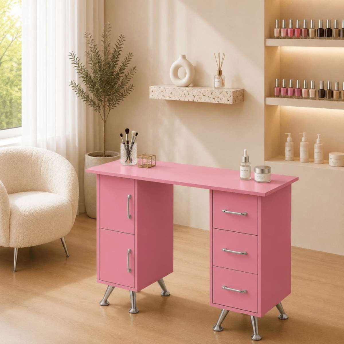 Mesa de Manicure 120cm com Gavetas