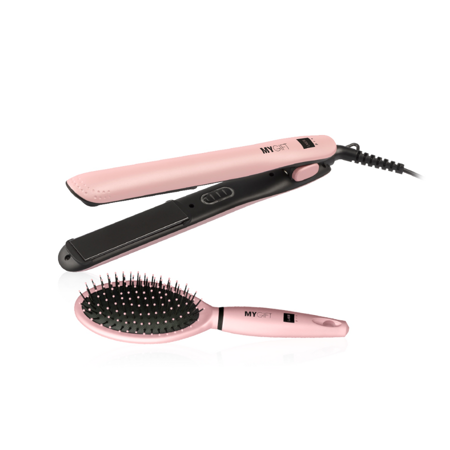 Kit Prancha + Escova Cotton Candy Pink - Labor Pro