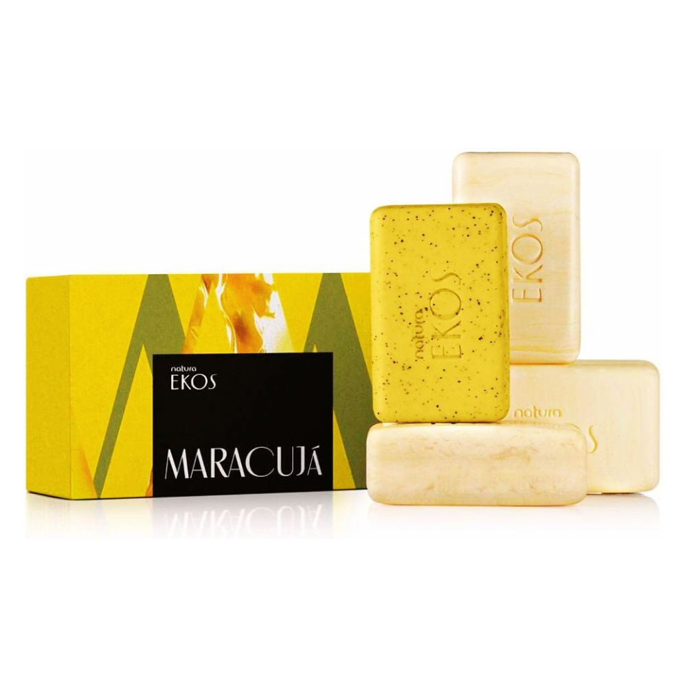 Sabonete Esfoliante em Barra Vegetal  Maracuja Ekos 4x100g - Natura
