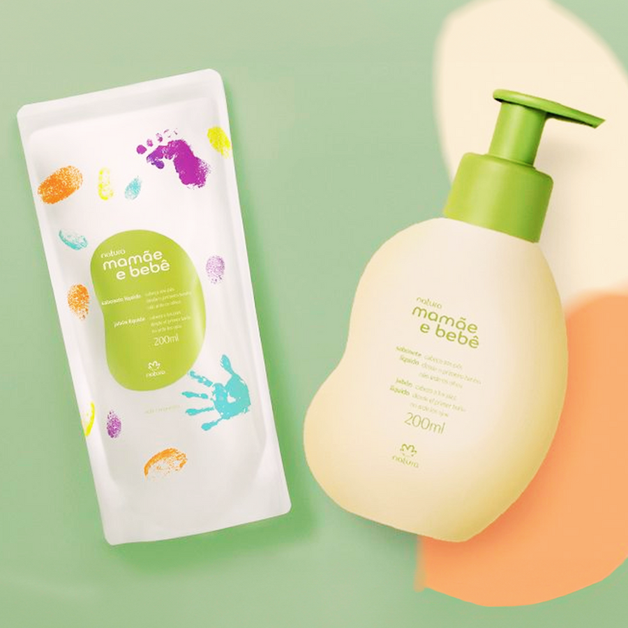 Sabonete Liquido da Cabeça  aos Pes - Mamae e Bebe - Natura