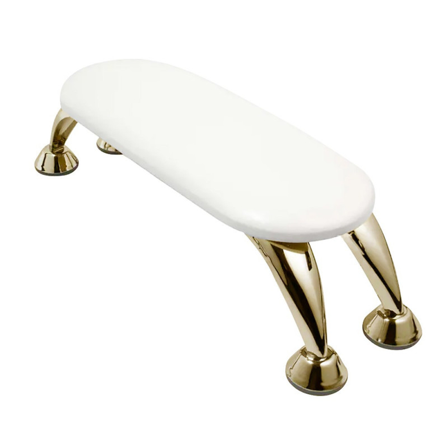Apoio de braço para manicure branco e dourado, almofada para nail art e estúdio de unhas