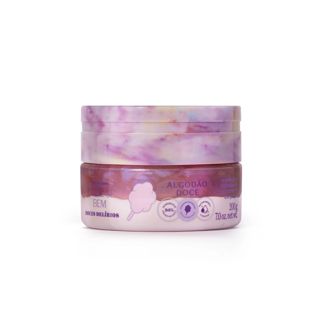 Creme Duo Hidratante Corporal Cuide-se Bem Algodão Doce 200ml - Oboticario