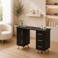 Mesa de Manicure com Gavetas de Arrumação Secretária para Estúdio de Unhas e Escritório 120cm