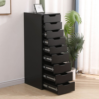 Móvel Organizador com 9 Gavetas Preto 116x36x48 cm para Casa e Salões de Cabeleireiro/Estética)