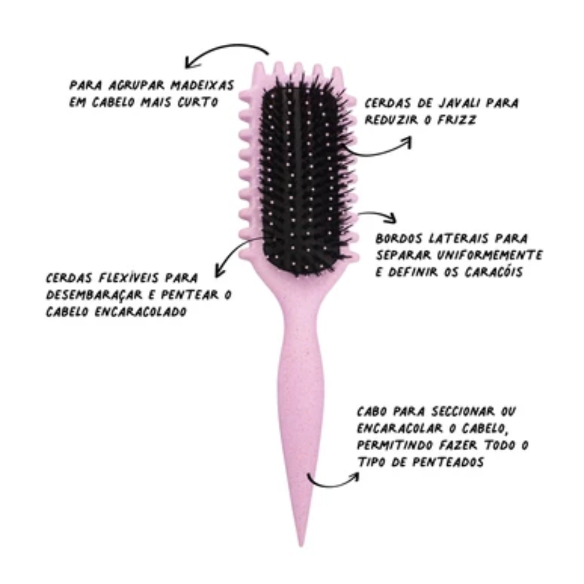 Curly Hair Brush Styling Roxo
