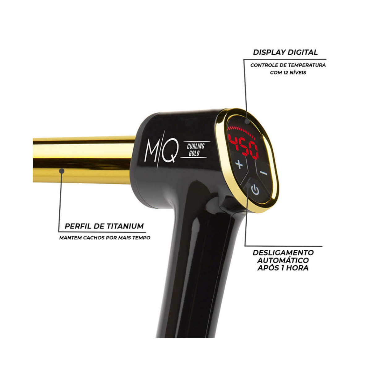 MQ Profissional modelador de cachos Curling Gold 25 mm para cabelo