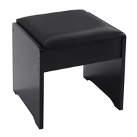 Banco de Touca em Pele Sintetico Preto /  Vanity Stool PU Leather Black