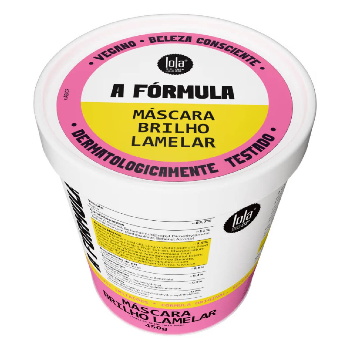 Máscara Brilho Lamelar 450g - Lola Cosmetics