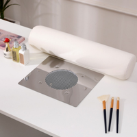 Mesa de manicure profissional 120 cm branco e dourado com aspirador de pó para unhas