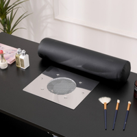 Mesa de manicure profissional 120 cm preto e dourado com aspirador de pó para unhas