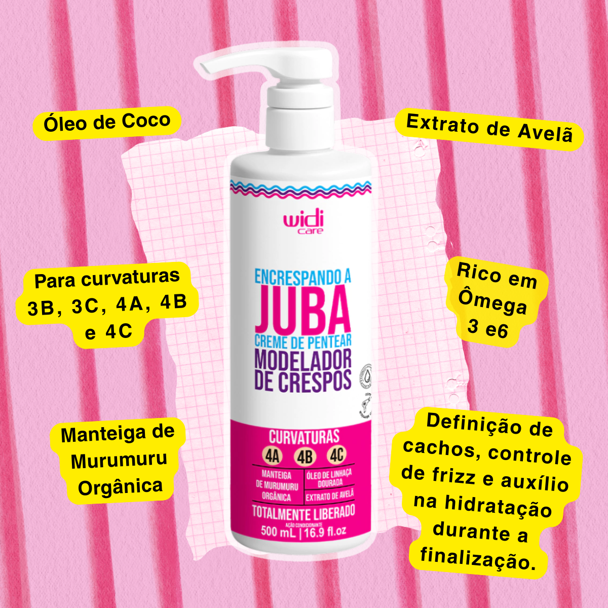 Widi Care Encrespando a Juba Creme de Pentear Modelador 500ml