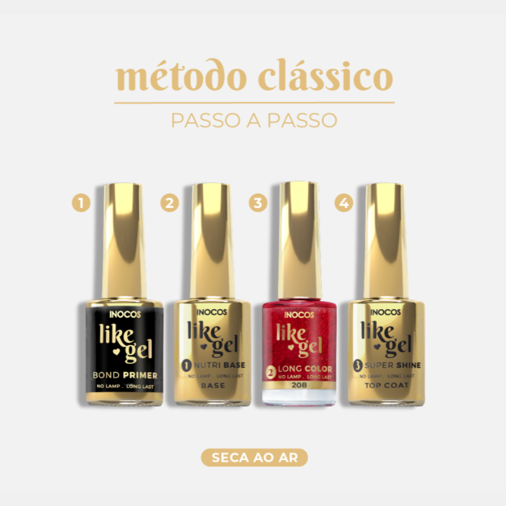 Verniz Efeito Gel de Alta Duração Like Gel 208 11ml - Inocos