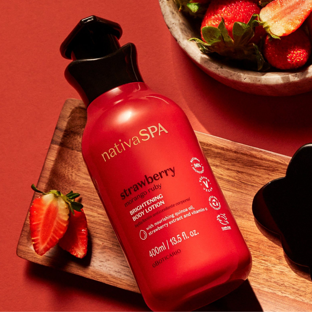 Loção Hidratante Corporal Morango Ruby Nativa Spa 400ml - O Boticário