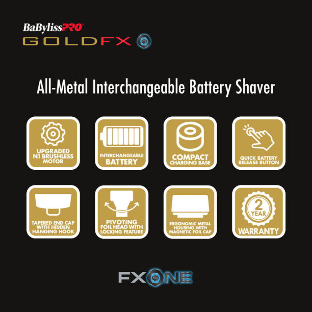 BabylissPro Fxone Máquina Profesional Foil Shaver Gold FX79FSGE - Babyliss